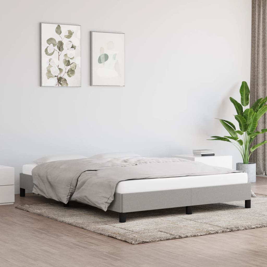 Okvir za krevet bez madraca svjetlosivi 140x200 cm od tkanine