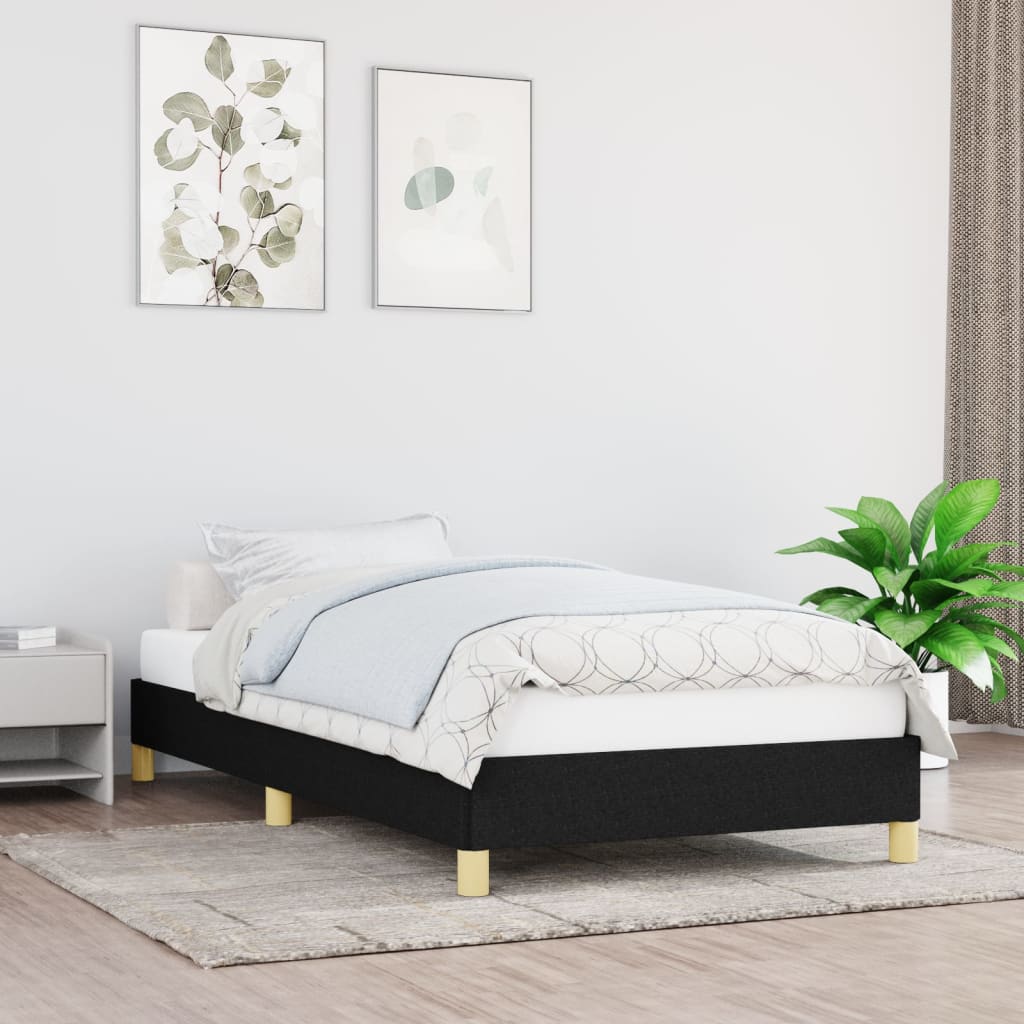 Okvir za krevet bez madraca crni 90x200cm od tkanine