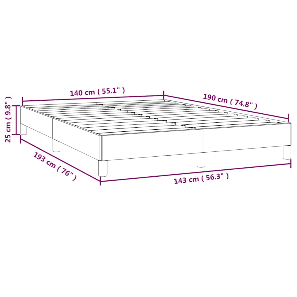 Okvir za krevet bez madraca crni 140 x 190 cm od tkanine