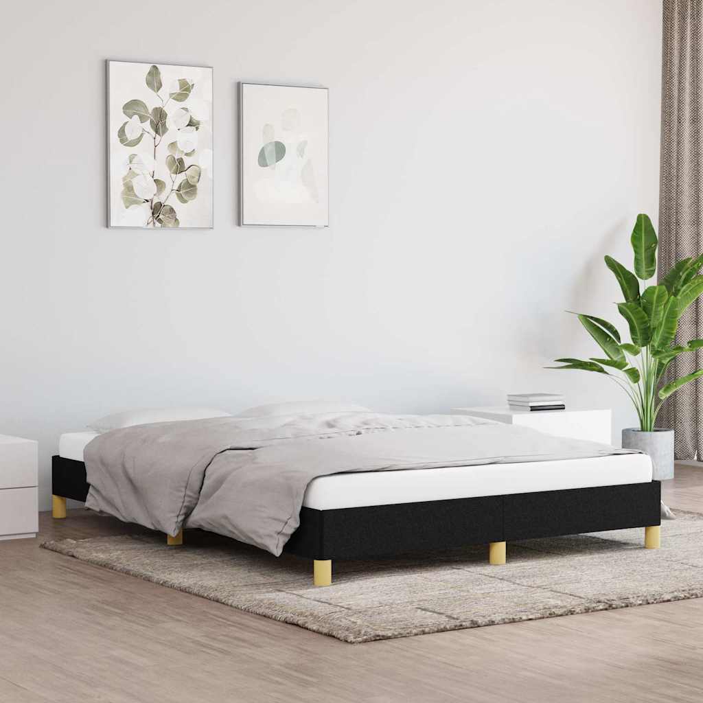 Okvir za krevet bez madraca crni 140 x 190 cm od tkanine