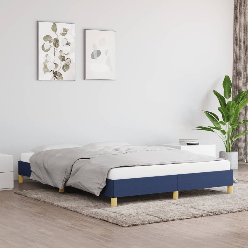 Okvir za krevet bez madraca plavi 160x200 cm od tkanine