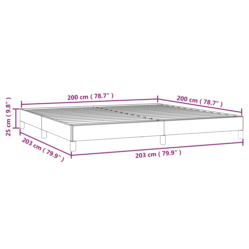 Okvir za krevet bez madraca plavi 200x200 cm od tkanine