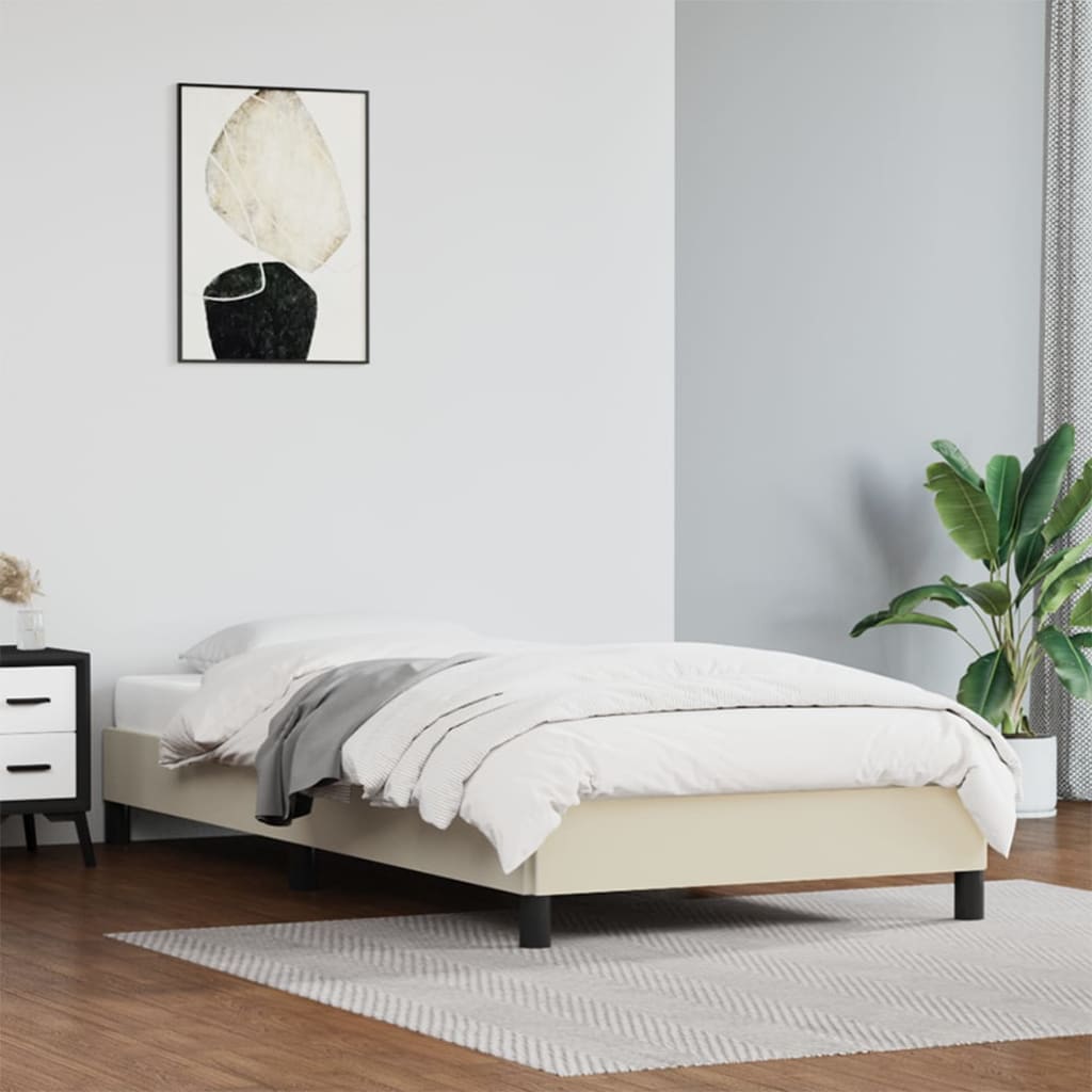 Okvir za krevet krem 90x190 cm od umjetne kože