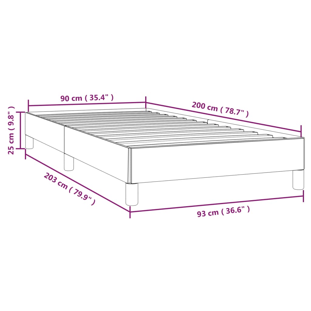 Okvir za krevet krem 90x200 cm od umjetne kože