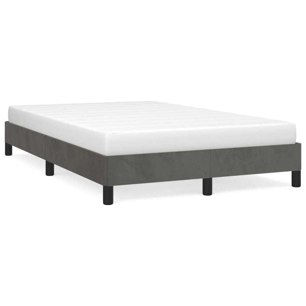 Okvir kreveta bez madraca tamnosivi 120 x 200 cm baršunasti