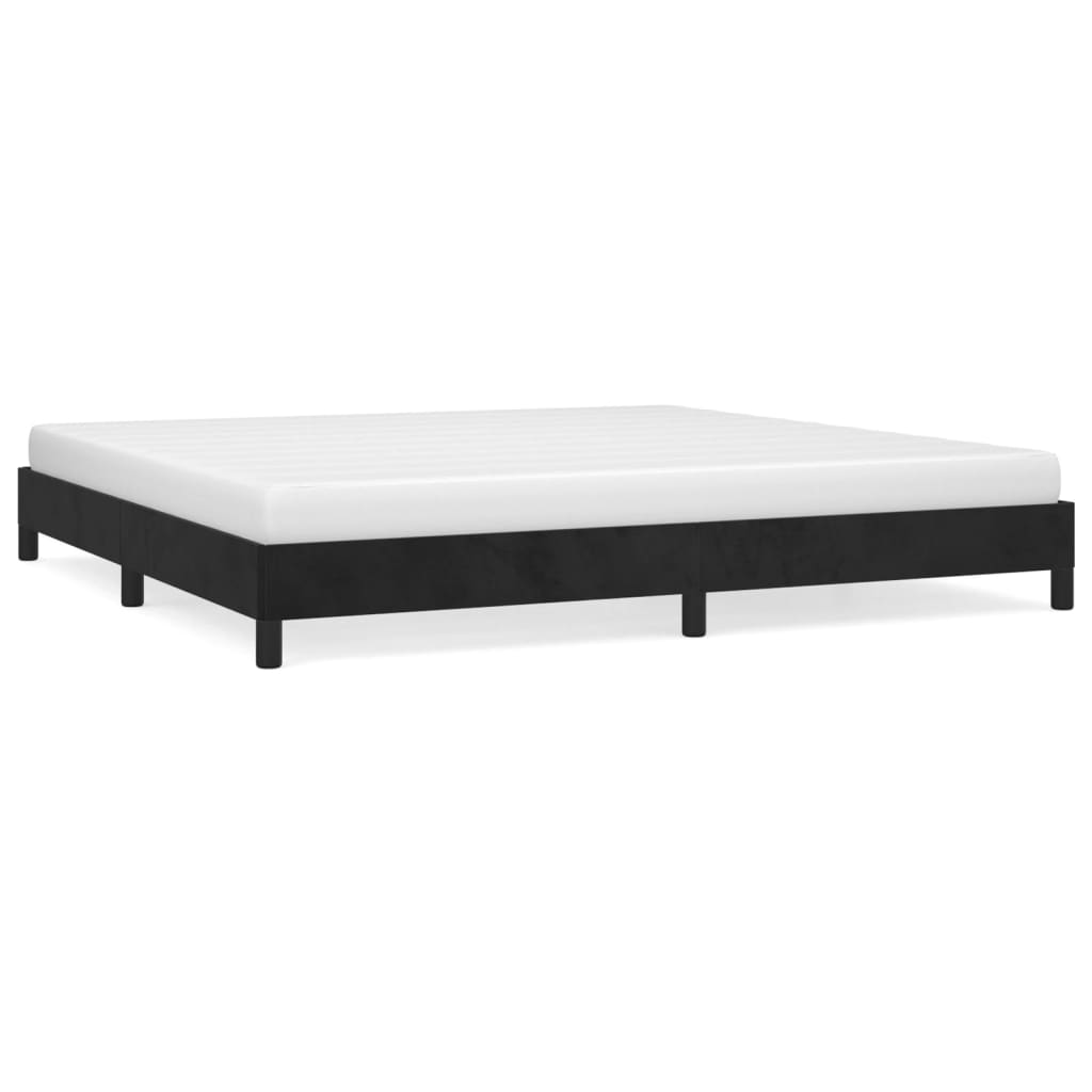 Okvir za krevet bez madraca crni 200x200 cm baršunasti