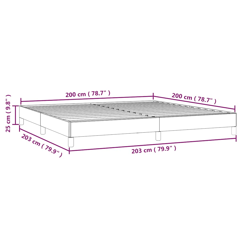 Okvir za krevet bez madraca tamnozeleni 200x200 cm baršunasti