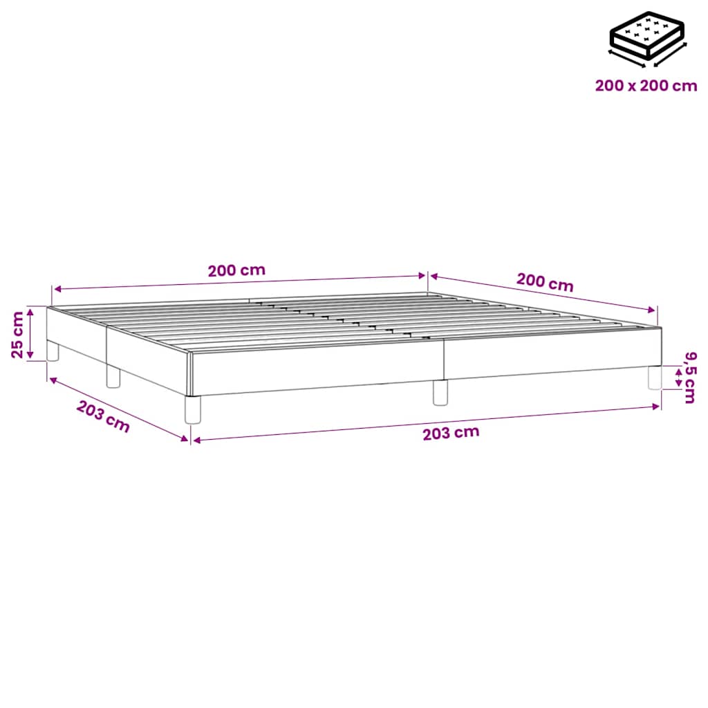 Okvir za krevet bez madraca tamnozeleni 200x200 cm baršunasti