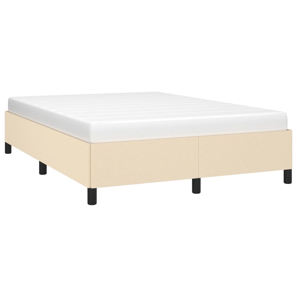 Okvir za krevet bez madraca krem 140 x 190 cm od tkanine