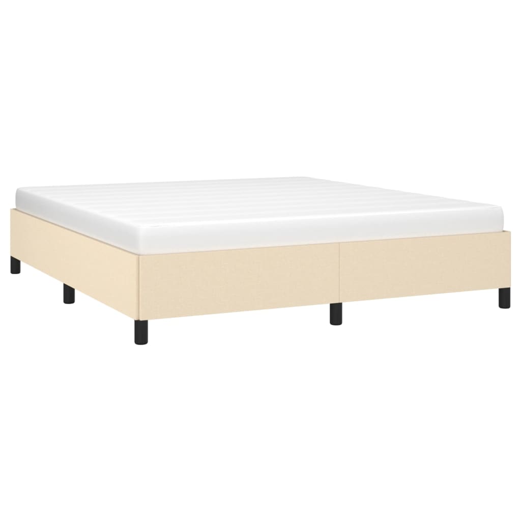 Okvir za krevet bez madraca krem 160x200 cm od tkanine