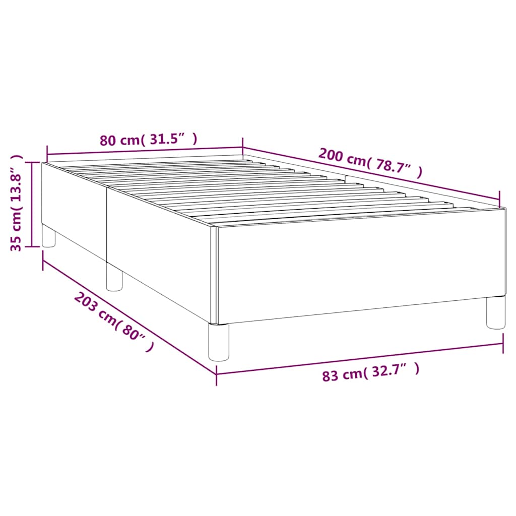 Okvir za krevet zeleni 80x200 cm od tkanine