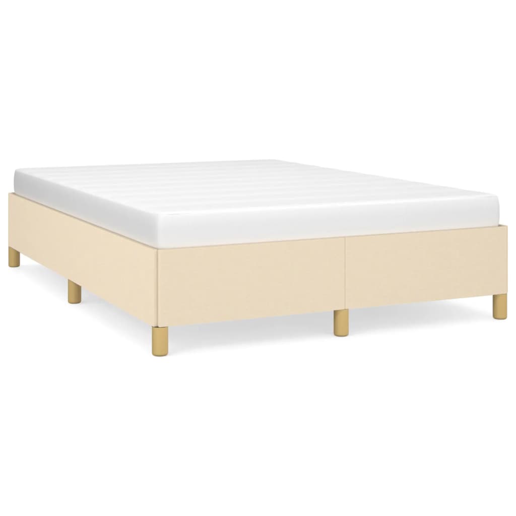 Okvir za krevet bez madraca krem 140 x 190 cm od tkanine