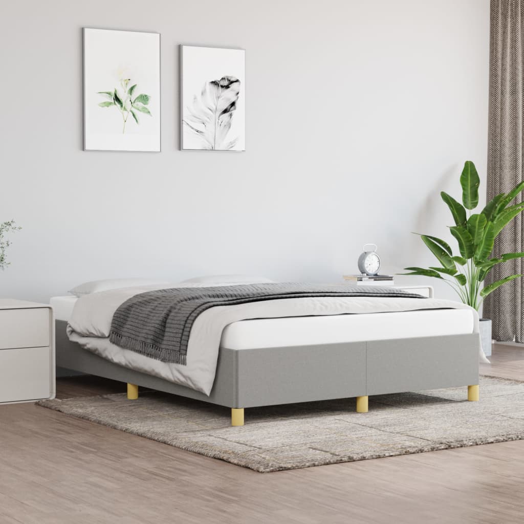 Okvir za krevet bez madraca svjetlosivi 140x200 cm od tkanine