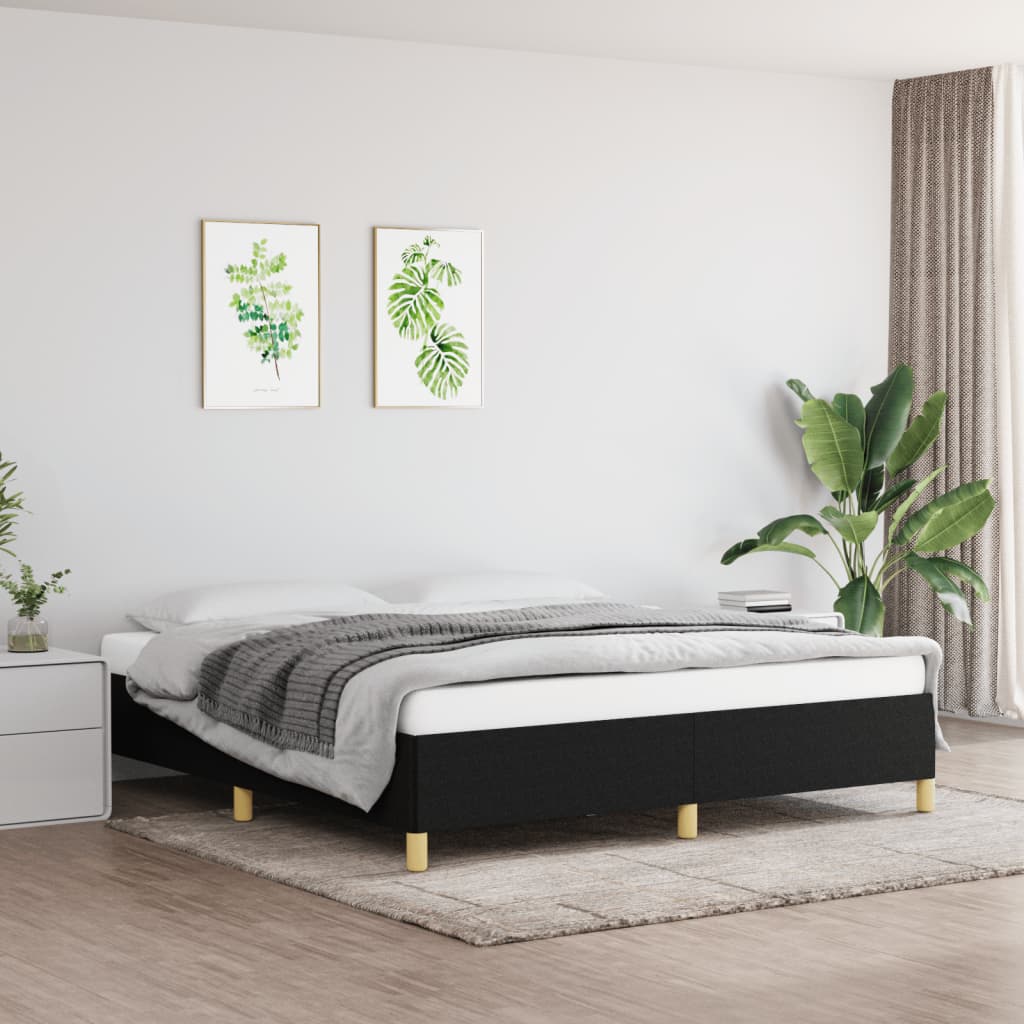Okvir za krevet bez madraca crni 160x200 cm od tkanine