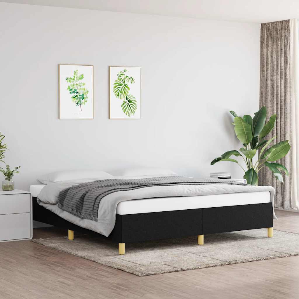 Okvir za krevet bez madraca crni 160x200 cm od tkanine