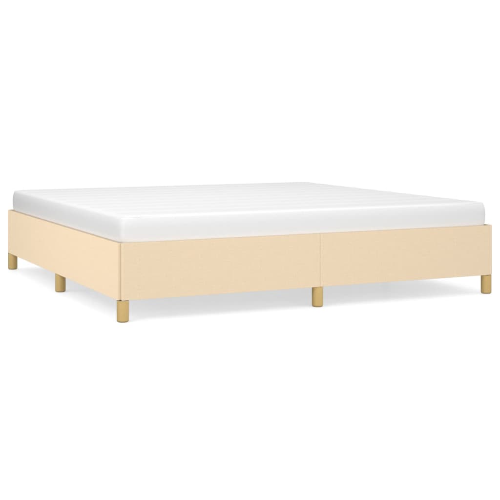 Okvir za krevet bez madraca krem 200x200 cm od tkanine