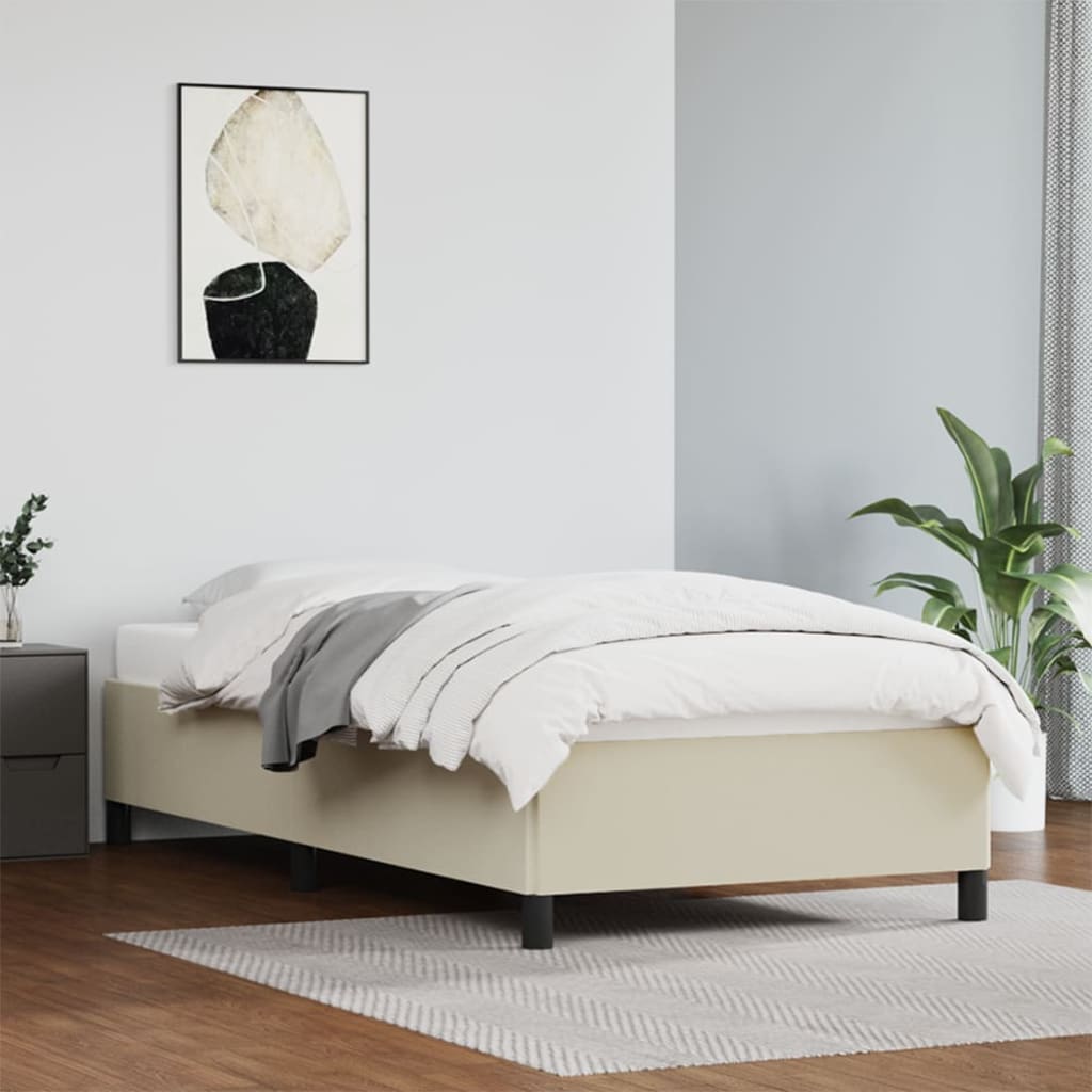 Okvir za krevet krem 90x200 cm od umjetne kože