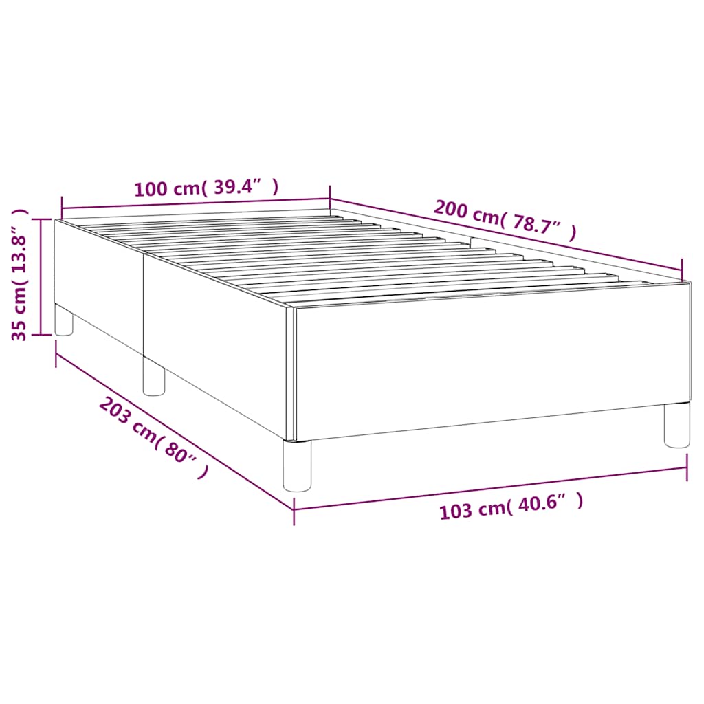 Okvir za krevet bez madraca tamnoplavi 100x200 cm baršunasti