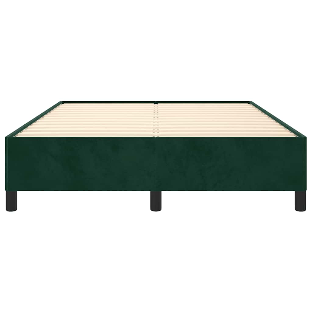 Okvir za krevet bez madraca tamnozeleni 140x190 cm baršunasti