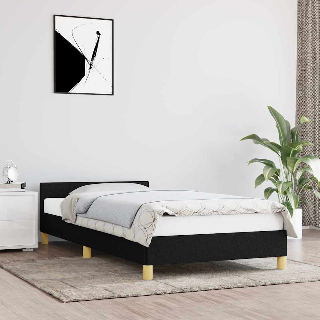 Okvir za krevet s uzglavljem bez madraca crni 80x200 cm tkanine