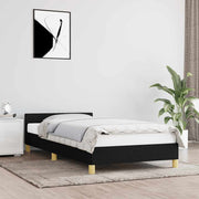 Okvir kreveta s uzglavljem bez madraca crni 90x200cm od tkanine