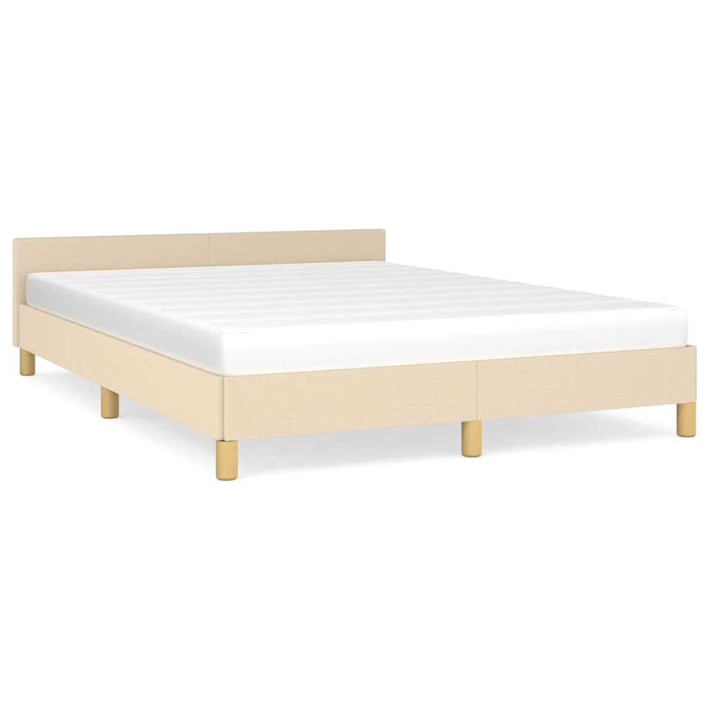 Okvir za krevet bez madraca krem 140 x 190 cm od tkanine