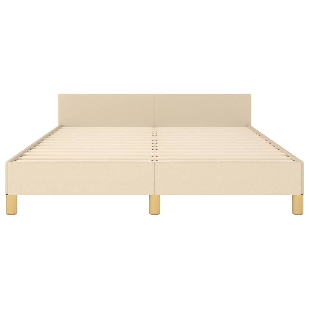 Okvir za krevet bez madraca krem 140 x 190 cm od tkanine
