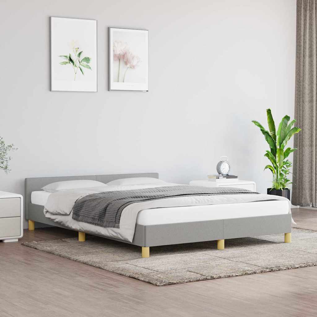 Okvir za krevet bez madraca svjetlosivi 140x200 cm od tkanine