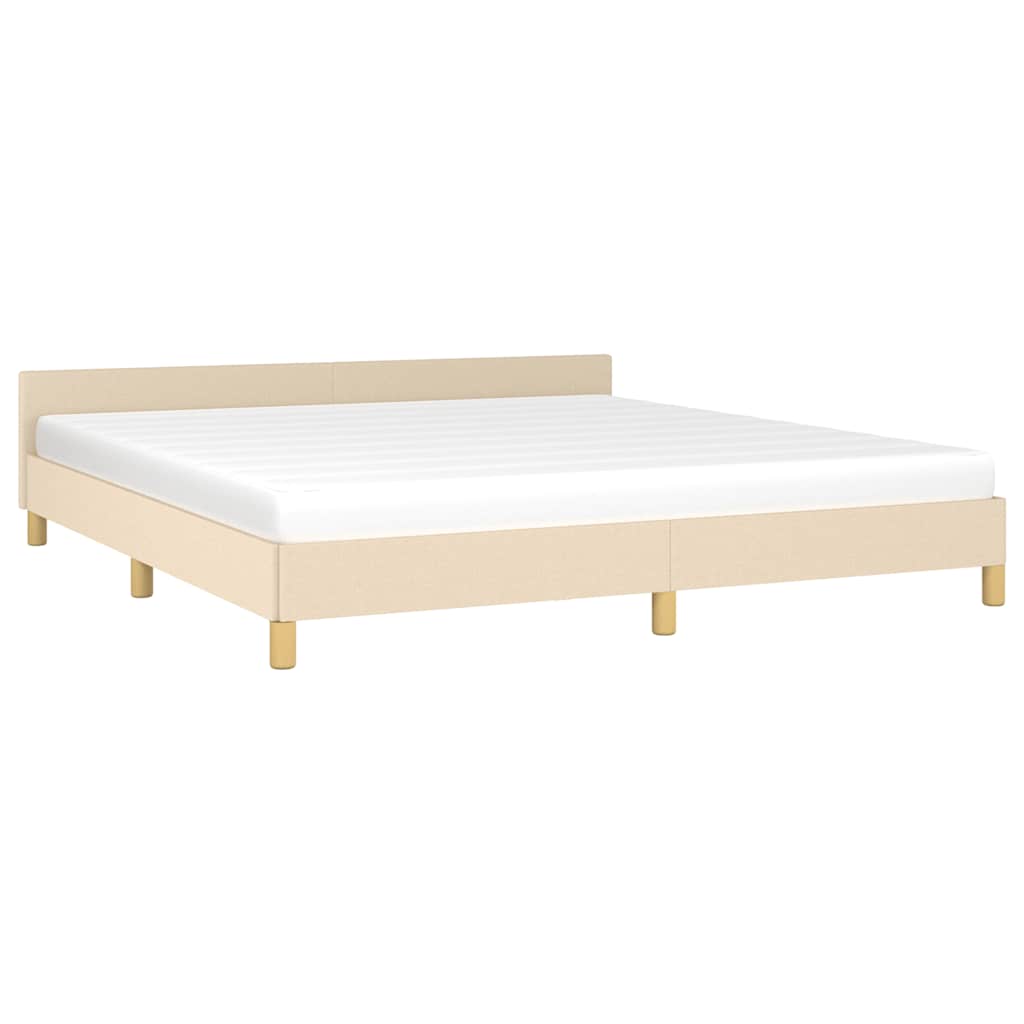 Okvir za krevet bez madraca krem 160x200 cm od tkanine