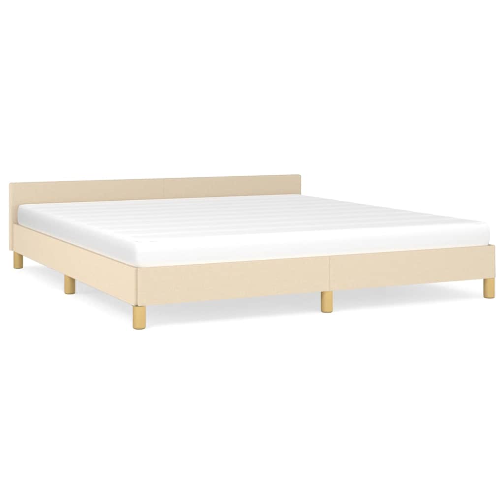 Okvir za krevet bez madraca krem 180 x 200 cm od tkanine