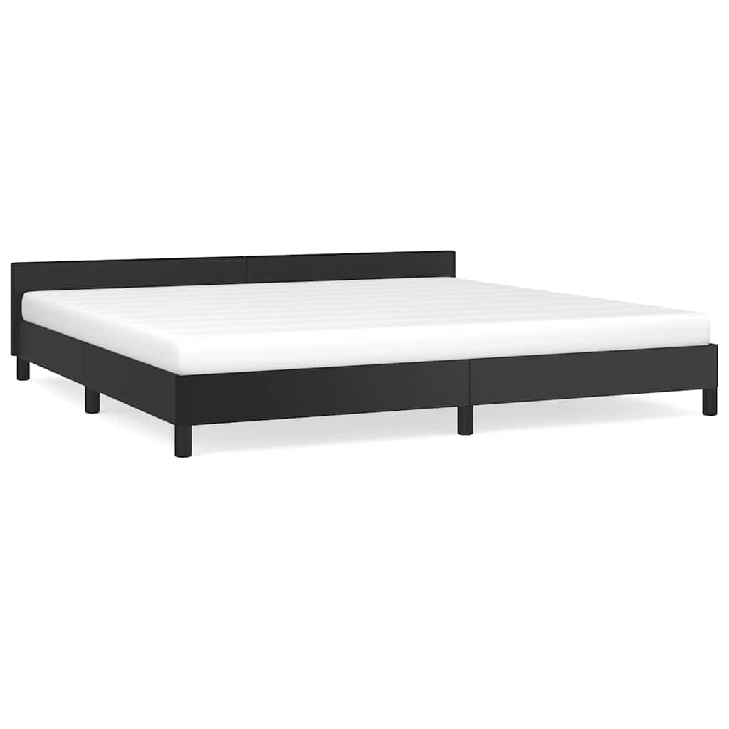 Okvir kreveta s uzglavljem bez madraca crni 200x200 cm