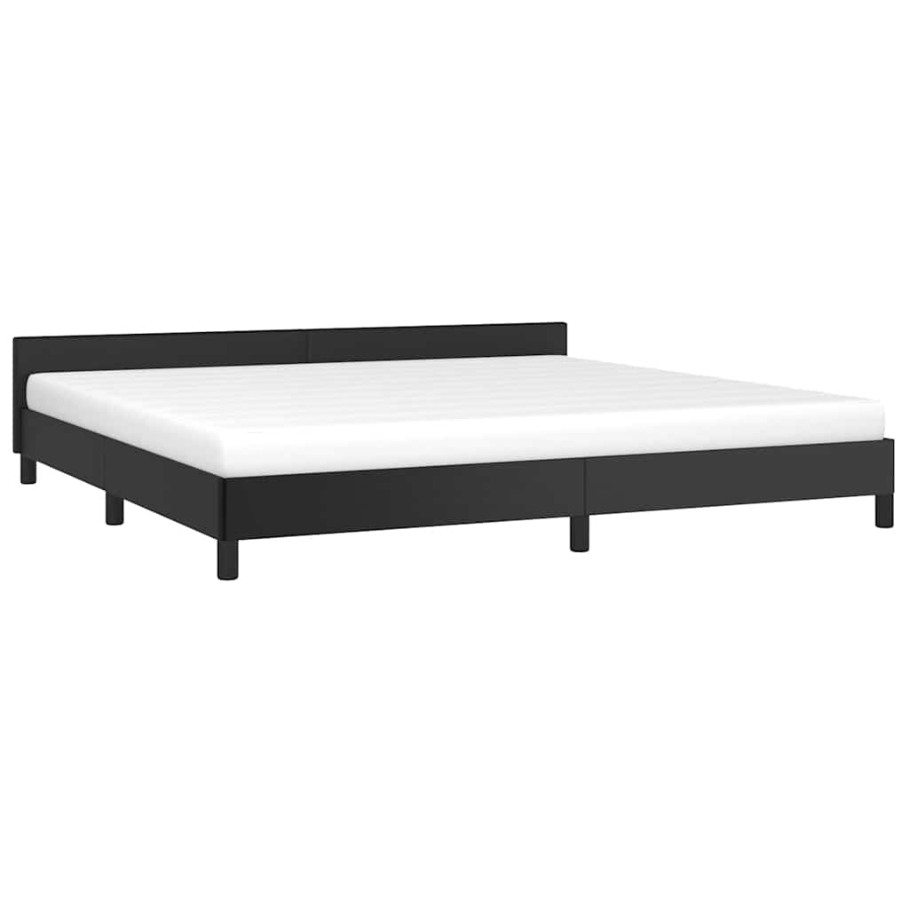 Okvir kreveta s uzglavljem bez madraca crni 200x200 cm
