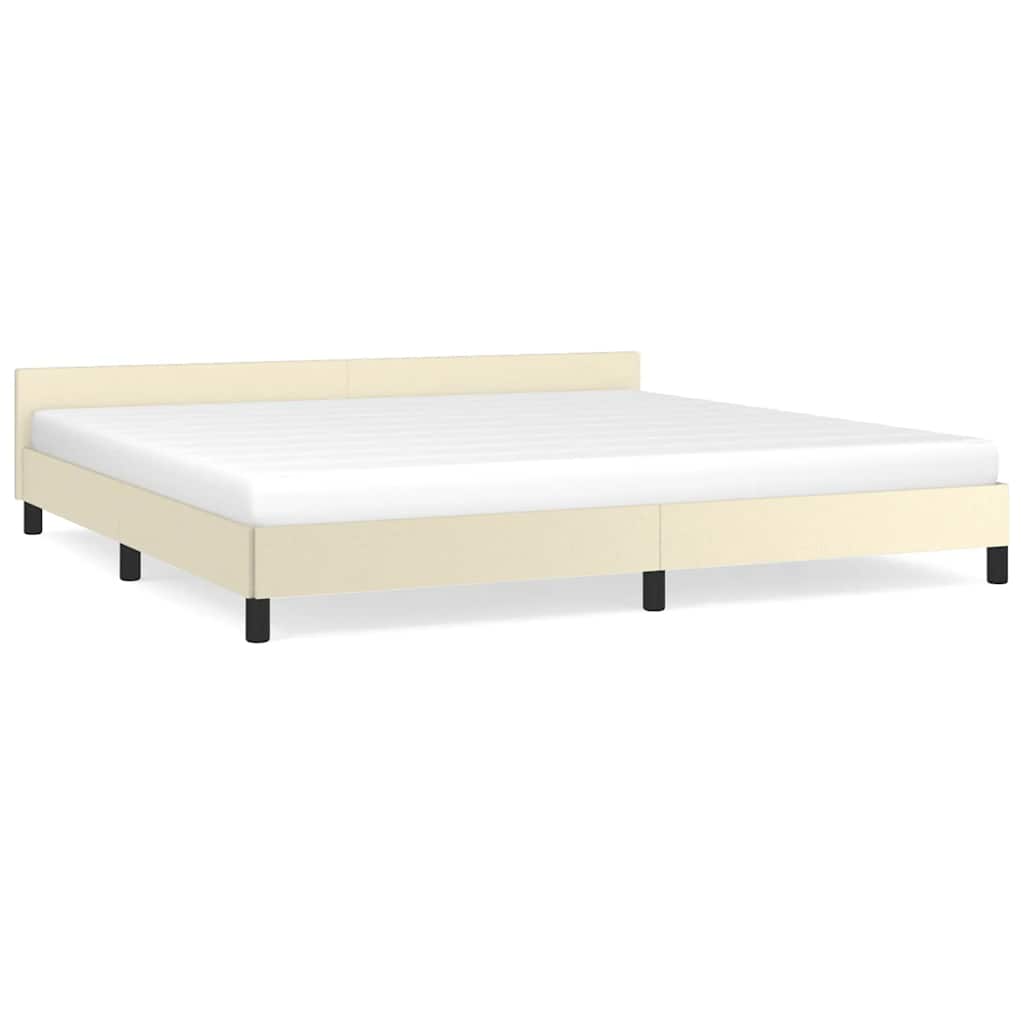 Okvir kreveta s uzglavljem bez madraca krem 200x200 cm
