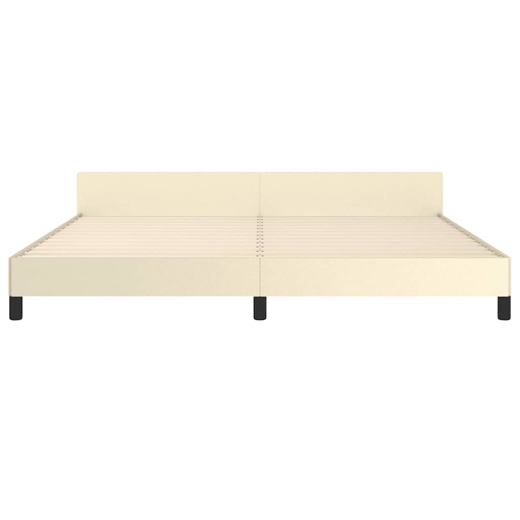 Okvir kreveta s uzglavljem bez madraca krem 200x200 cm