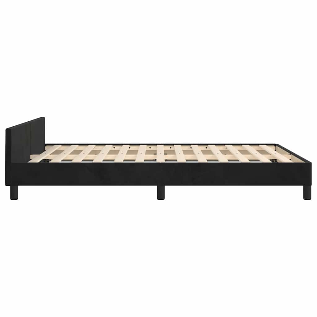 Okvir za krevet bez madraca crni 140 x 190 cm baršunasti