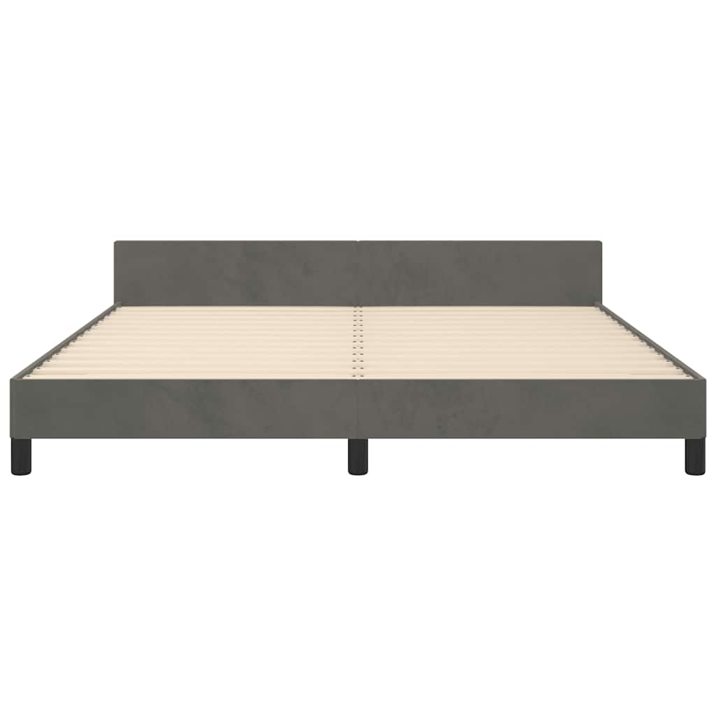 Okvir za krevet bez madraca tamnosivi 160x200 cm baršunasti