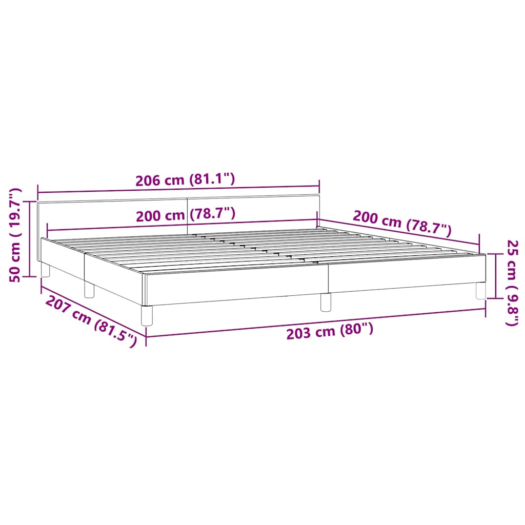 Okvir za krevet bez madraca tamnozeleni 200x200 cm baršunasti