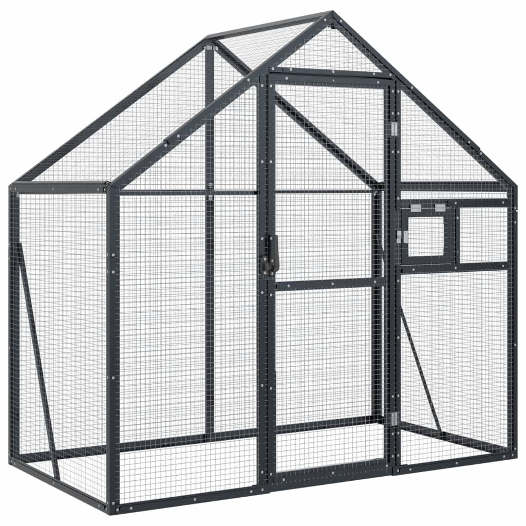 Kavez za ptice antracit 179 x 100 x 185 cm aluminijski