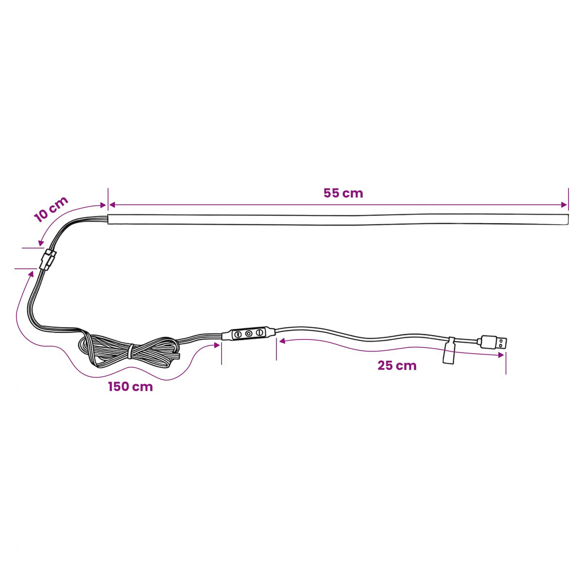 LED traka s LED trakama Crna 180 cm SMD5050