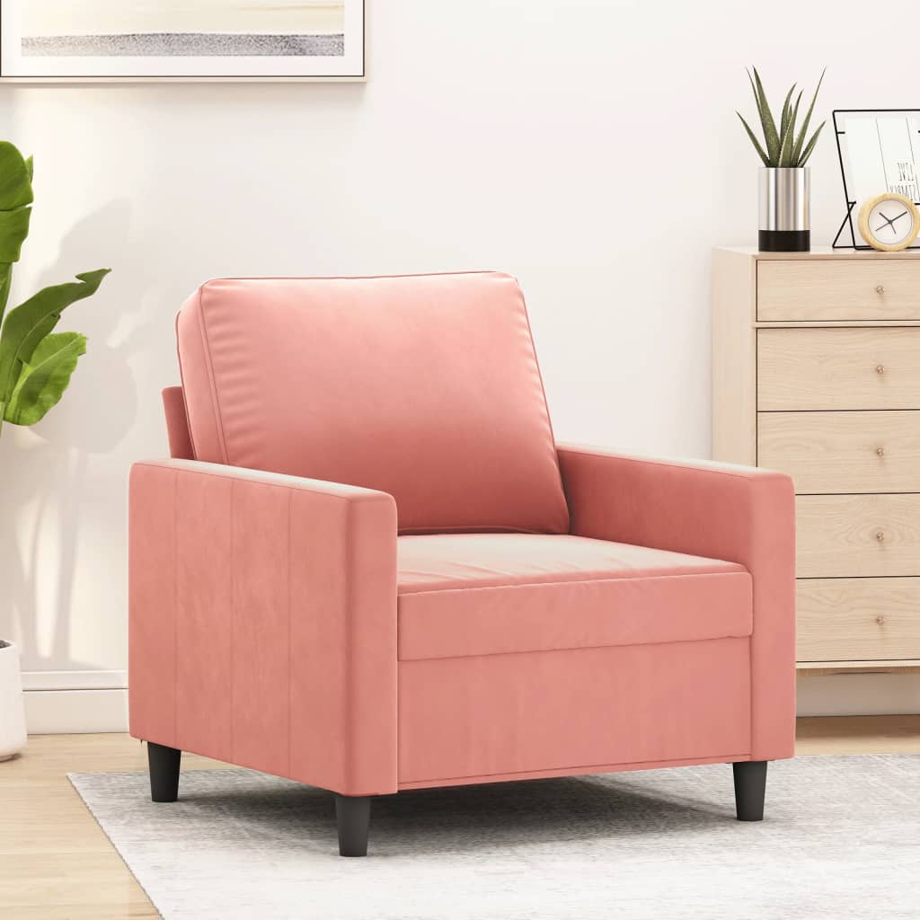 Fotelja ružičasta 60 cm baršunasta