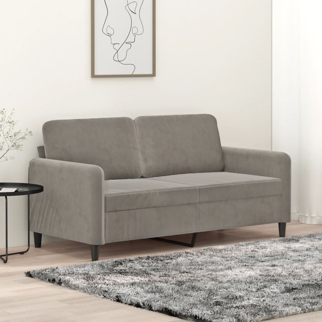 Dvosjed Svjetlosiva 140 cm baršunasti