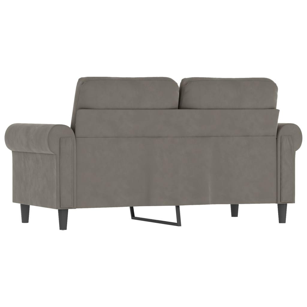 Dvosjed svjetlosivi 120 cm baršunasti