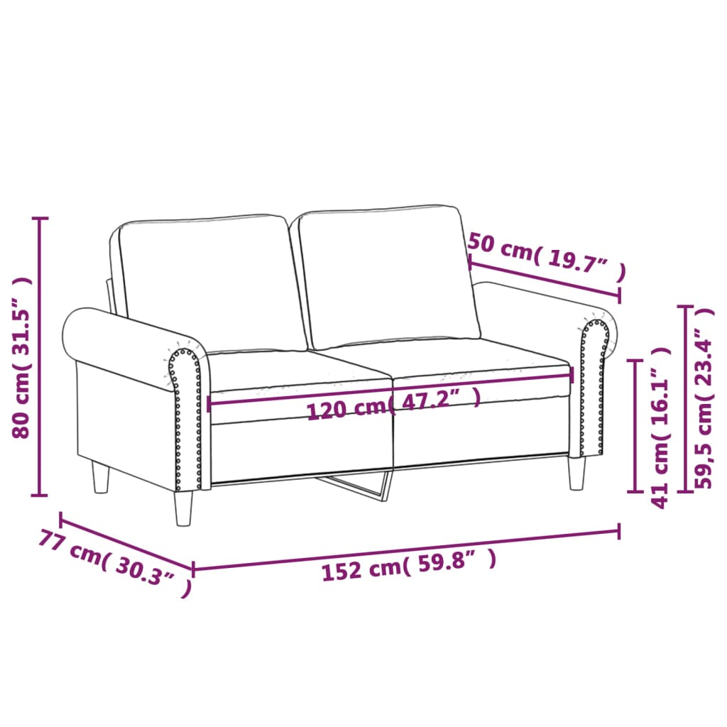 Dvosjed svjetlosivi 120 cm baršunasti
