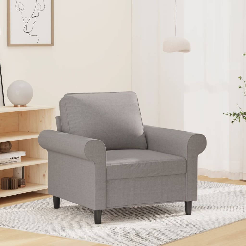 Fotelja svjetlosiva 60 cm od tkanine