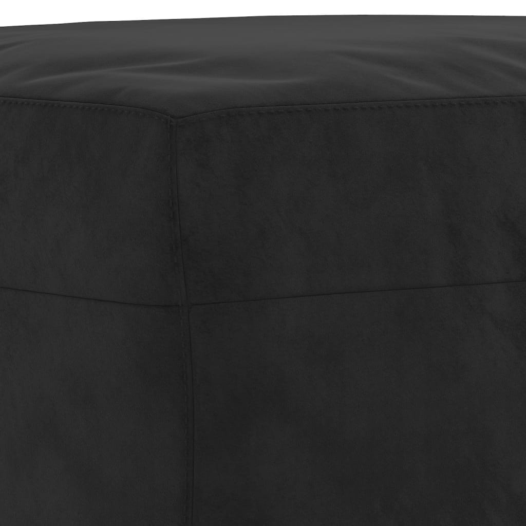 Klupa crna 70 x 35 x 41 cm baršunasta