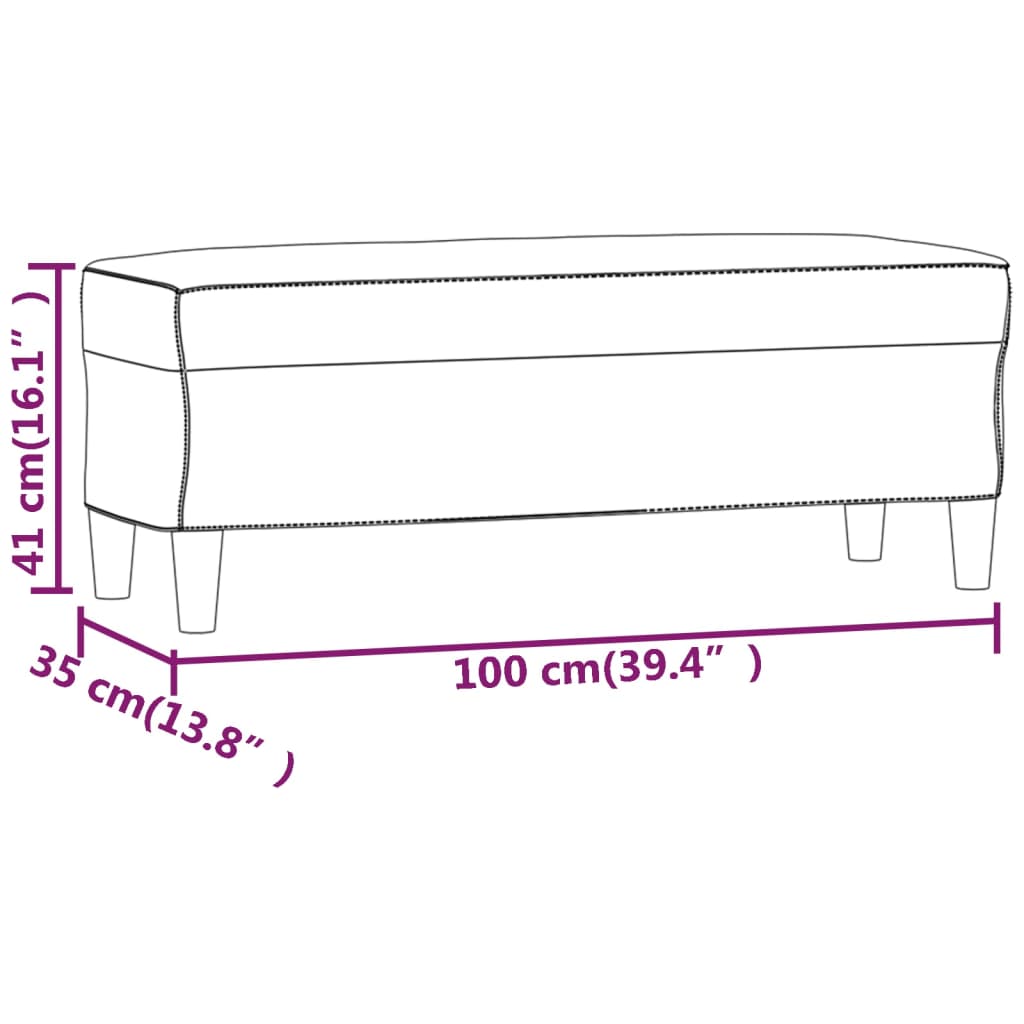 Klupa tamnosiva 100 x 35 x 41 cm baršunasti