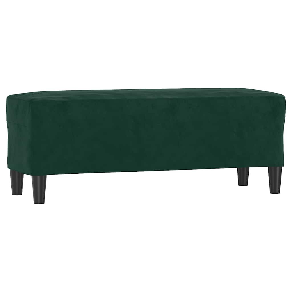 Klupa tamnozelena 100x35x41 cm baršunasta