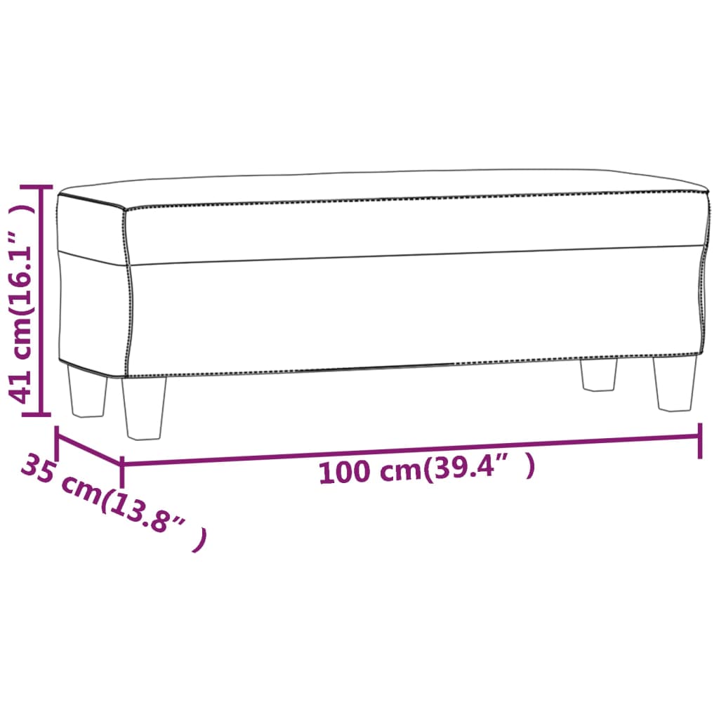 Klupa crna 100 x 35 x 41 cm od umjetne kože