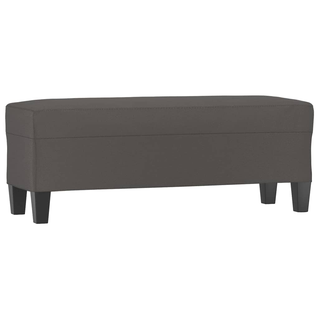 Klupa siva 100 x 35 x 41 cm od umjetne kože