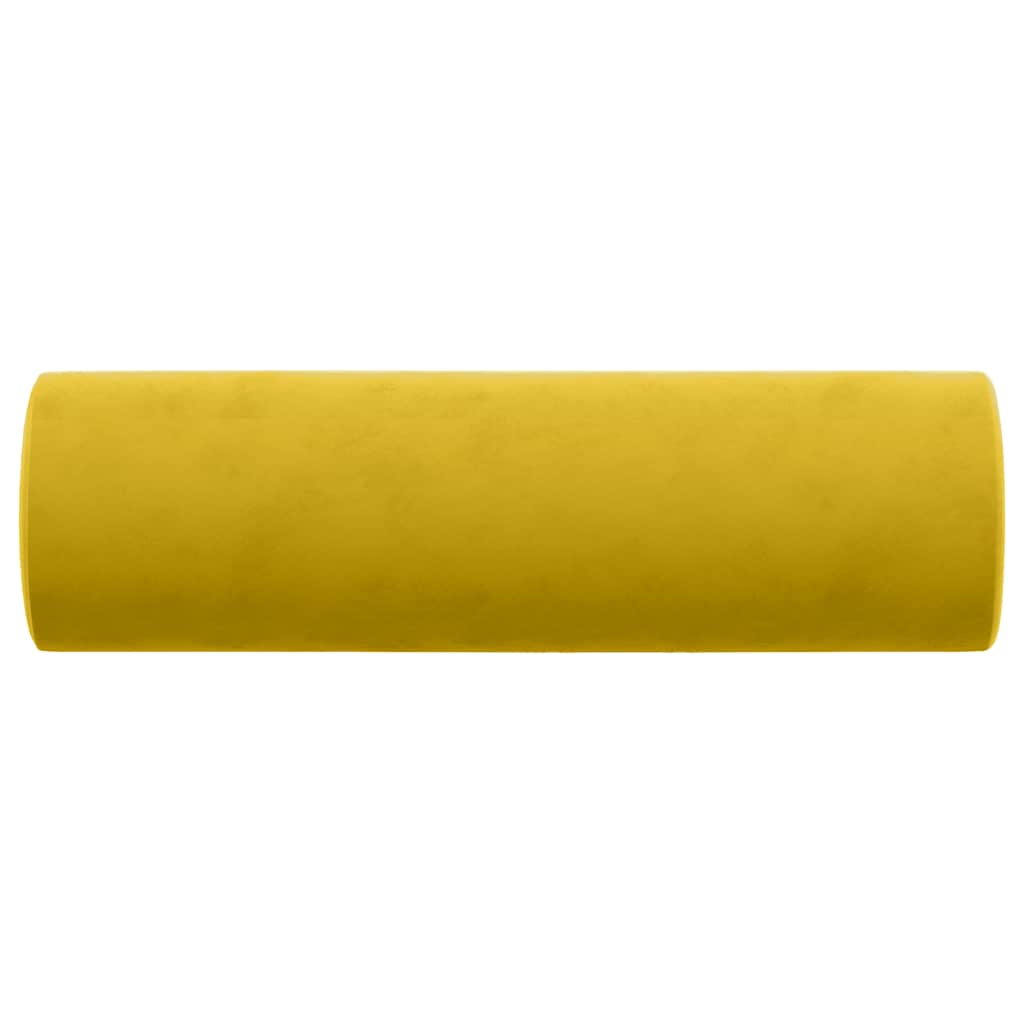 Ukrasni jastuci 2 kom žute Ø 15 x 50 cm baršunasti